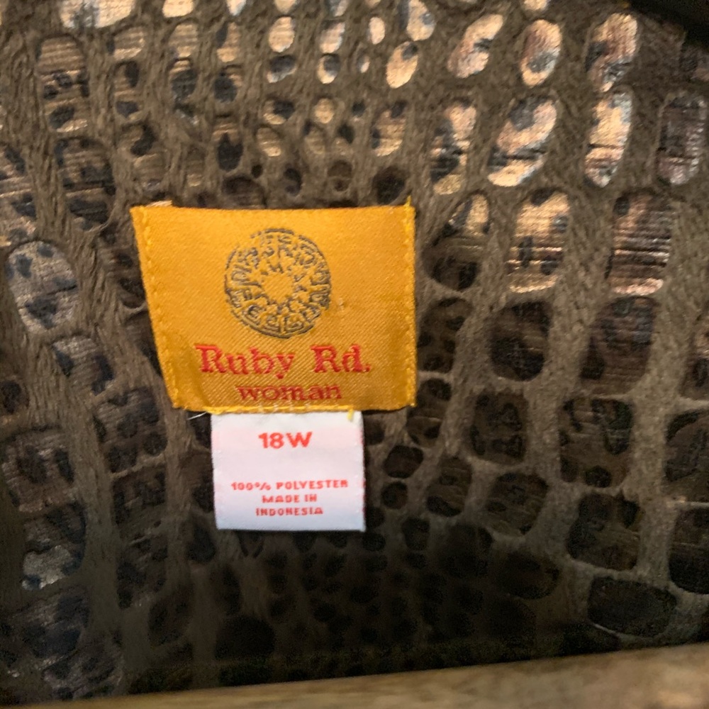 Ruby Rd 18w Metallic Leopard Print Jacket - image 2